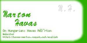 marton havas business card